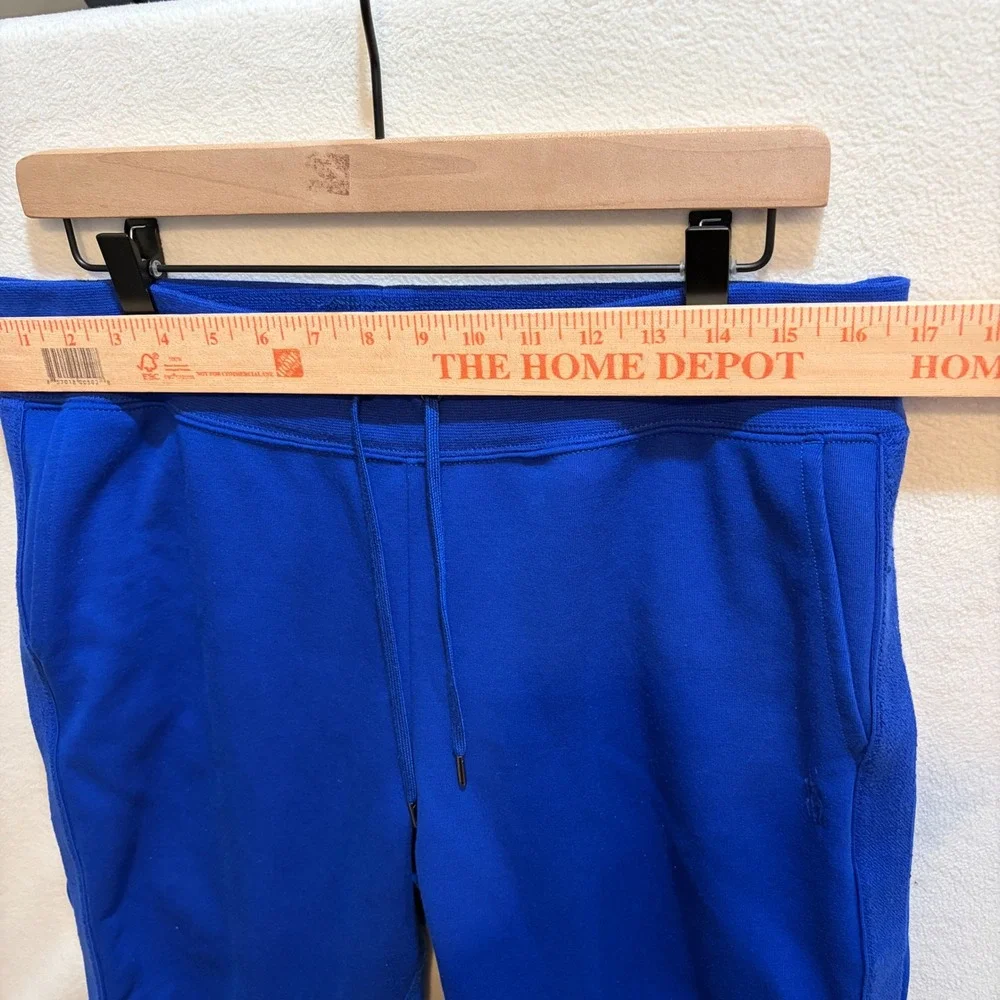 Polo Ralph Lauren Sweatpants Mens L Blue Joggers Tapered Fleece Pony Logo Stripe